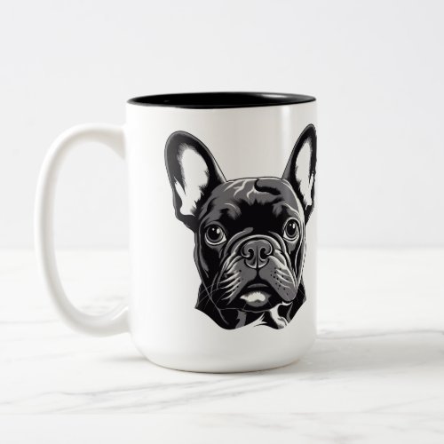 Personalized French Bulldog Black and White Two_Tone Coffee Mug