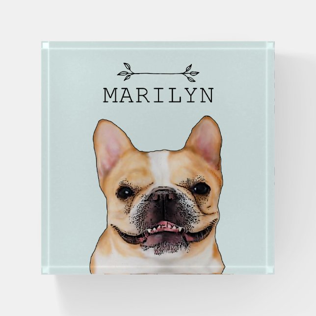 Personalized French Bulldog | Cute Frenchie Custom Paperweight (Front)