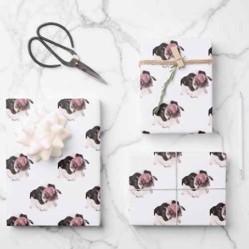 Personalized French Bulldog  Cute Frenchie Dog Wrapping Paper Sheets
