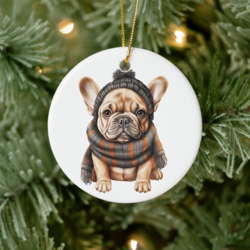 Personalized French Bulldog Dog Art Ceramic Ornament