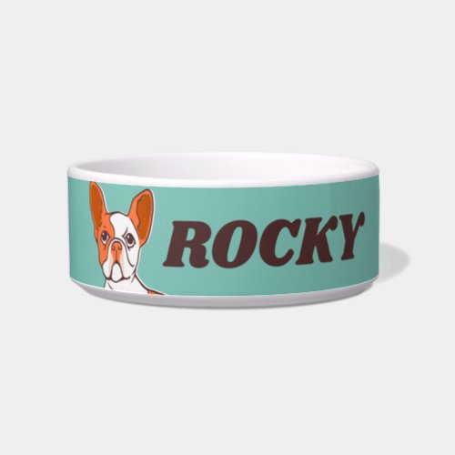 Personalized French Bulldog Dog Lover Custom Name Bowl