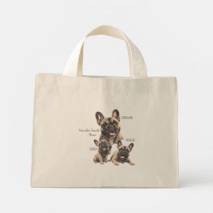 Personalized French Bulldog Family Names Mini Tote Bag