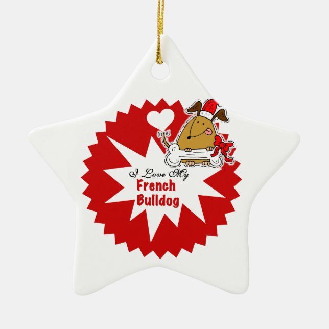 Personalized French+Bulldog Keepsake Ornament (Front)