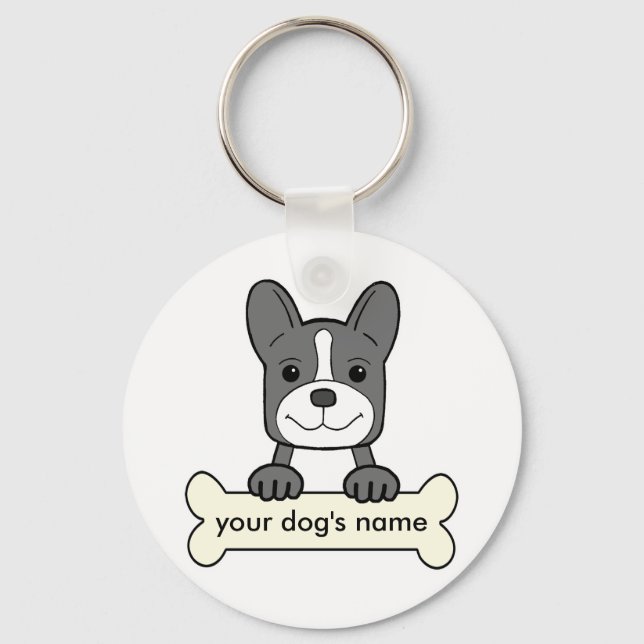 Personalized French Bulldog Keychain (Front)