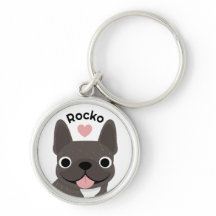 Personalized French Bulldog Keychain Custom Name