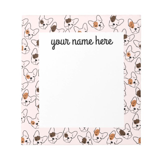 Personalized French Bulldog Notepad (Front)
