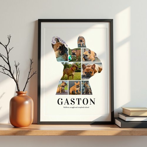Personalized French Bulldog Photo Collage Poster