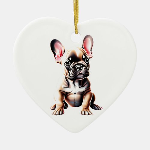 Personalized French Bulldog Puppy Ceramic Ornament