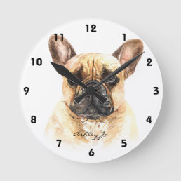 Personalized French Bulldog Square or Round Clock