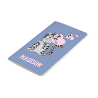 Personalized French cat blue pocket journal