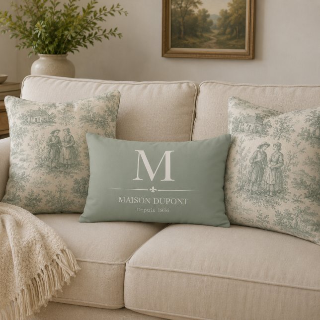 Personalized French Country Monogram Accent Pillow (Creator Uploaded)