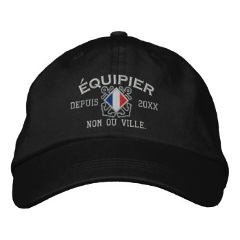 Personalized French Crew Nautical Embroidery Embroidered Baseball Hat by CaptainShoppe at Zazzle