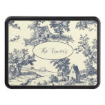 Personalized French Farmhouse Blue Toile de Jouy Hitch Cover