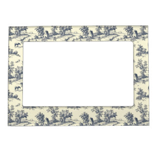 Personalized French Farmhouse Blue "Toile de Jouy" Magnetic Frame