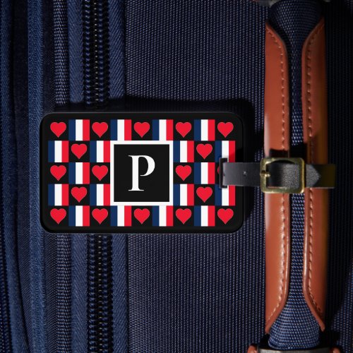 Personalized French Flag Custom Letter France Luggage Tag