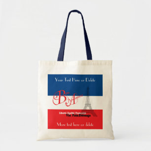 Personalized French Flag Eiffel Tower Bon Appetit Tote Bag