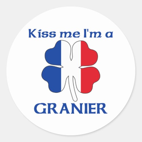 Personalized French Kiss Me Im Granier Classic Round Sticker