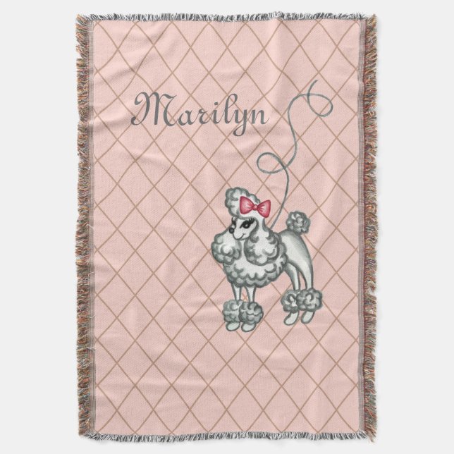 Personalized French Poodle Blanket Gift (Front Vertical)