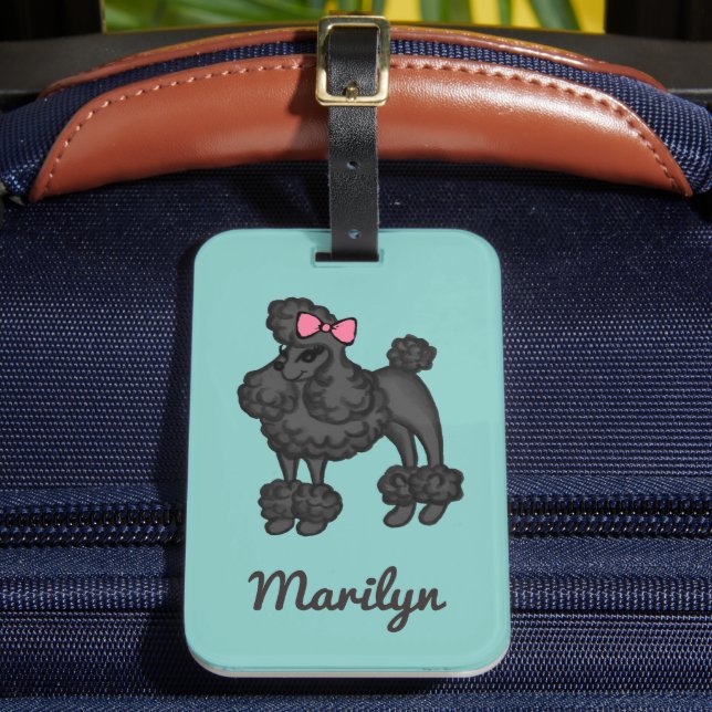 Personalized French Poodle Luggage Tag (Front Insitu 2)