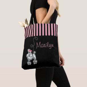Personalized French Poodle Tote Bag