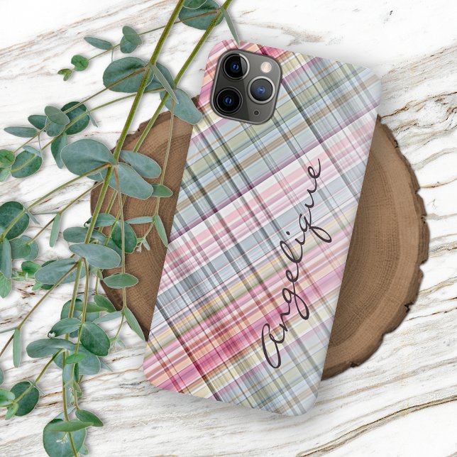 Personalized French Shabby Chic Plaid Pattern Case-Mate iPhone Case (Creator Uploaded)