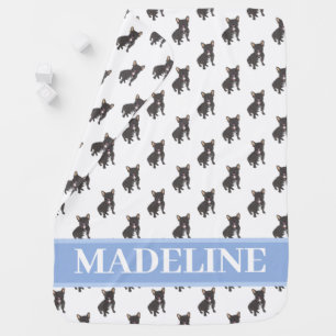 Personalized Frenchie (Black Brindle) Baby Blanket