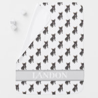 Personalized Frenchie (Black Brindle) Baby Blanket