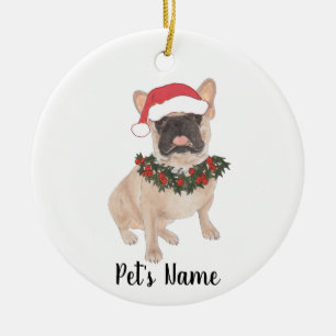 Personalized Frenchie (Masked) Ceramic Ornament