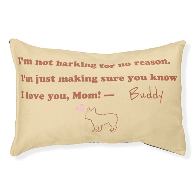 Personalized Frenchie Mom I Love You Quote Bed (Front)
