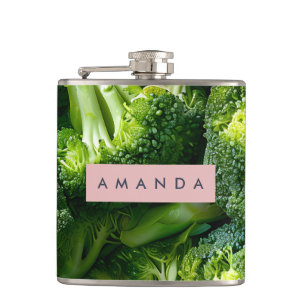 Personalized Fresh Green Broccoli Design Flask