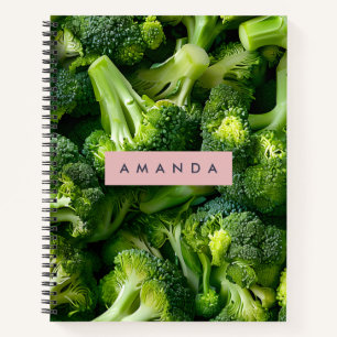 Personalized Fresh Green Broccoli Design Notebook