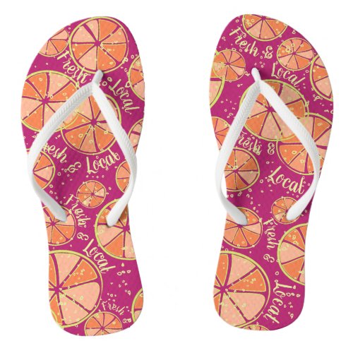 Personalized Fresh  Local Fun Lemonade HOT Pink Flip Flops