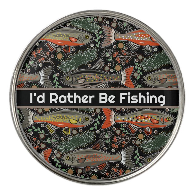 Personalized Freshwater Fish Stylish Fishing Golf Ball Marker (Front)