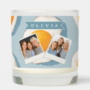 Personalized Fried Egg Pattern Fun Blue Funny Scented Candle