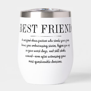 Personalized Friend Best Friend Definition Funny Thermal Wine Tumbler