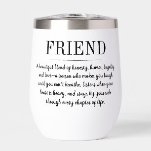 Personalized Friend Best Friend Definition Funny Thermal Wine Tumbler