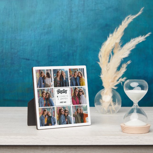 Personalized Friend Gift Besties Photo Collage Plaque (Insitu)