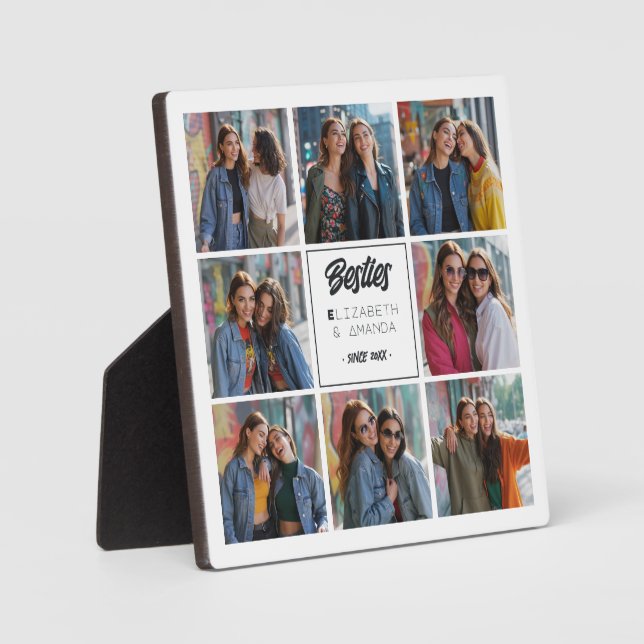 Personalized Friend Gift Besties Photo Collage Plaque (Front)