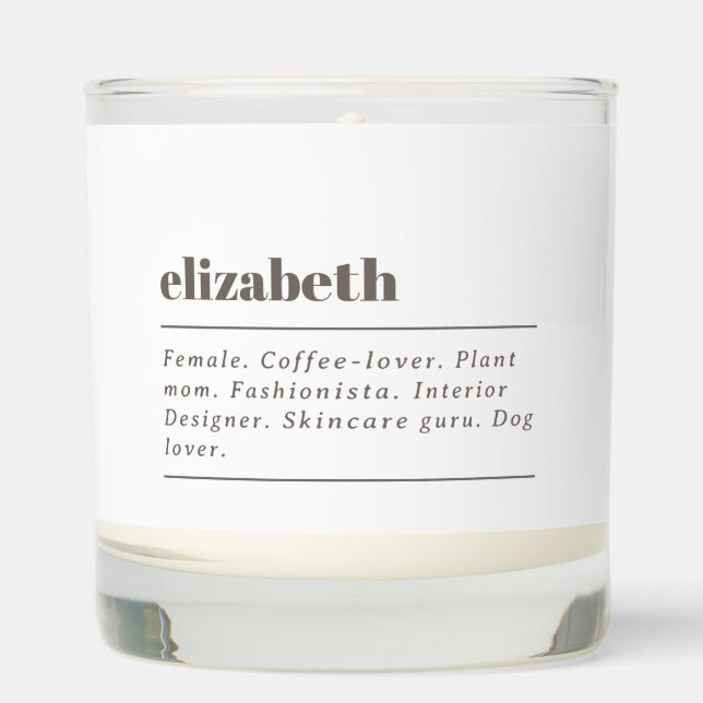 Personalized Friend Gift Custom Name and Message Scented Candle (Front)