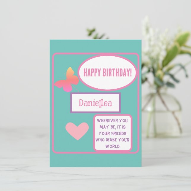 Personalized Friend Happy Birthday Greeting Card (Standing Front)