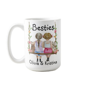 Personalized Friend Name Gift Mug Bestie Girls Cat