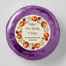 Personalized Friendsgiving Autumn Folk Art Pumpkin