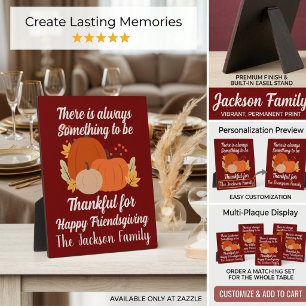 Personalized Friendsgiving Burgundy Thanksgiving Plaque