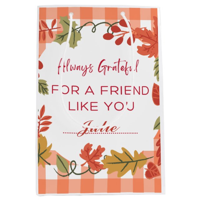 Personalized Friendsgiving Dinner Party Medium Gift Bag (Front)