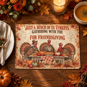 Personalized Friendsgiving Turkey Paper Placemat,  Pad
