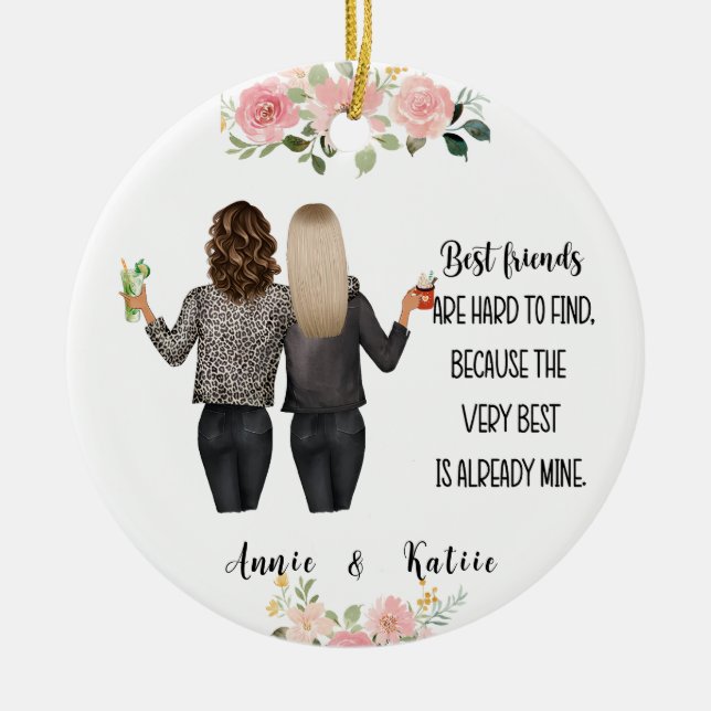 Personalized Friendship Christmas  Ceramic Ornament (Front)