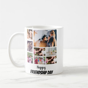 Personalized Friendship Day 8 Photo Collage Coffee Mug