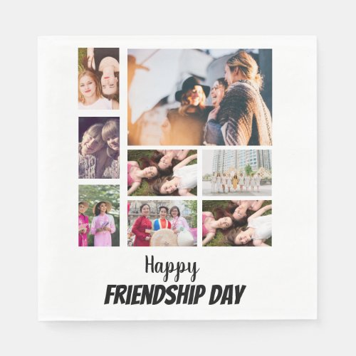 Personalized Friendship Day 8 Photo Collage Napkins