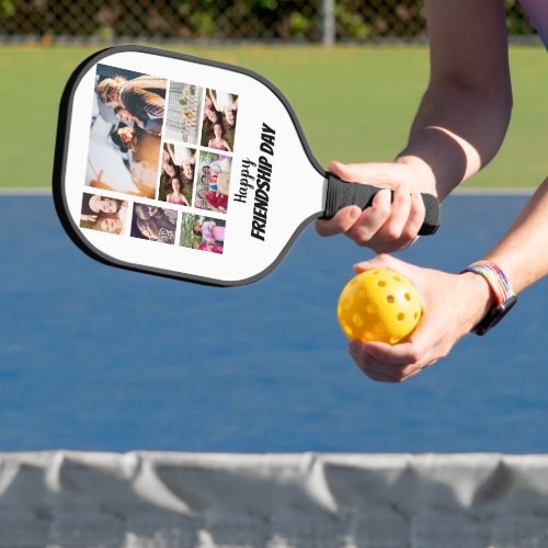Personalized Friendship Day 8 Photo Collage   Pickleball Paddle