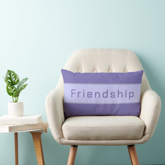 Personalized Friendship Elegant Periwinkle Purple  Lumbar Pillow (Chair)